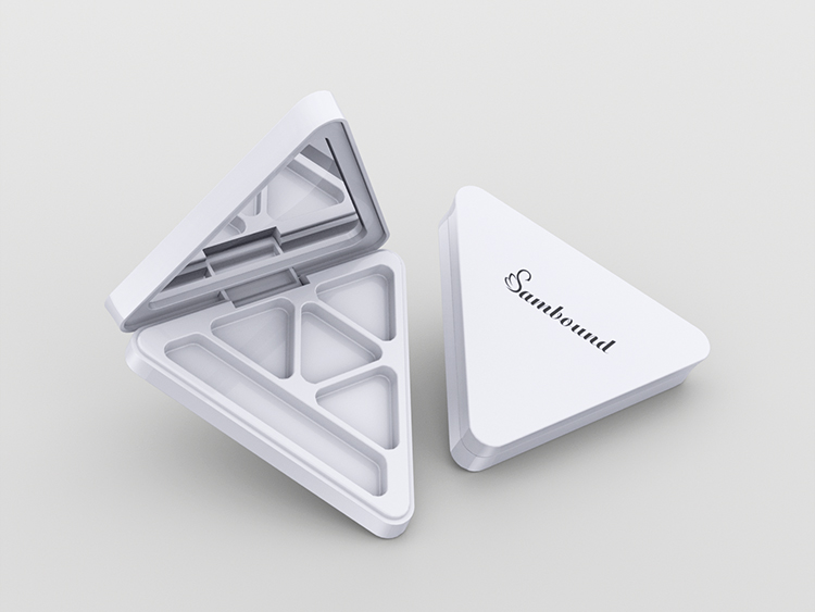 白色三角形空眼影盒包材加工注塑 白色三角形空眼影盒包材加工注塑